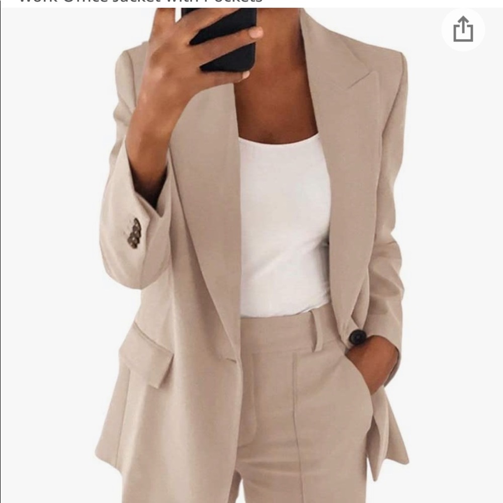 women cream size large blazer